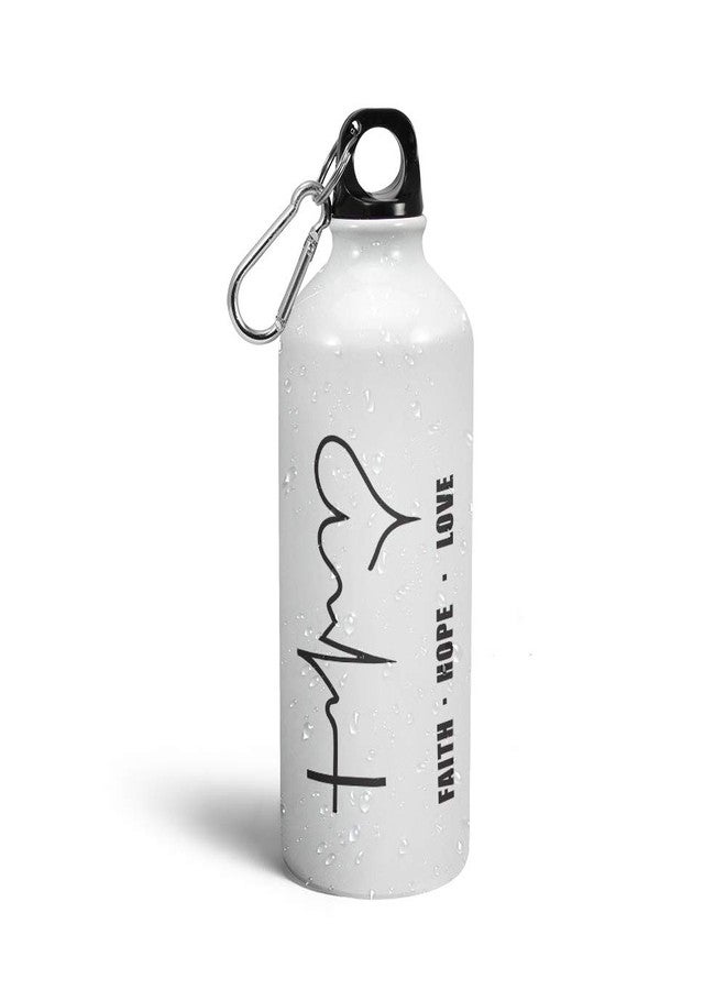 بيك زجاجات شرب مطبوعة عليها عبارات إيمان وأمل وحب | زجاجات مياه | زجاجات شرب مميزة | زجاجات شرب مطبوعة عليها نبضات قلب | زجاجات شرب مطبوعة للنادي الرياضي، والرياضة، وللأولاد | 600 مل - Image 1